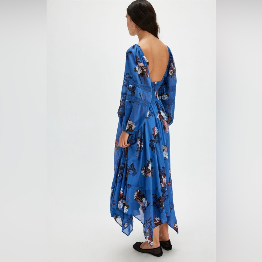 Free People Morning Glory Maxi Dress in Dutch Blue size Small NWT